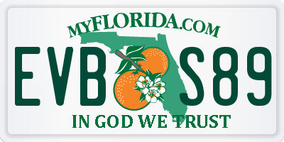 FL license plate EVBS89
