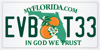 FL license plate EVBT33