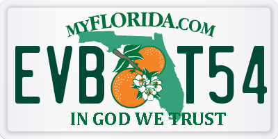 FL license plate EVBT54