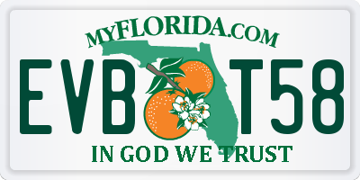 FL license plate EVBT58