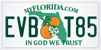FL license plate EVBT85