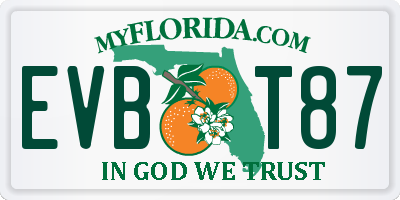 FL license plate EVBT87