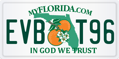 FL license plate EVBT96