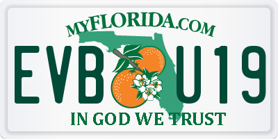 FL license plate EVBU19