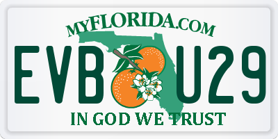 FL license plate EVBU29