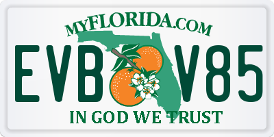 FL license plate EVBV85
