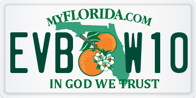 FL license plate EVBW10