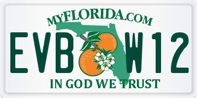FL license plate EVBW12