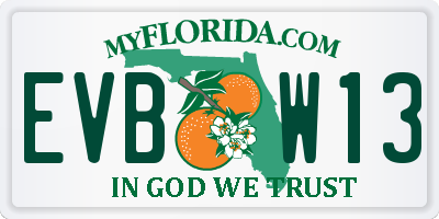 FL license plate EVBW13