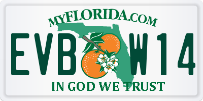 FL license plate EVBW14