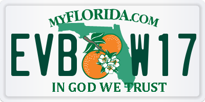 FL license plate EVBW17