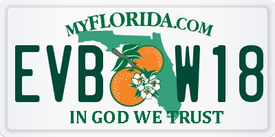 FL license plate EVBW18