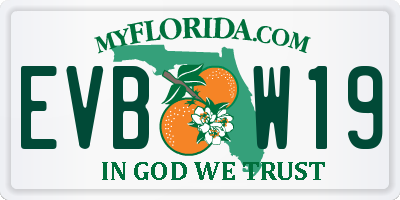 FL license plate EVBW19