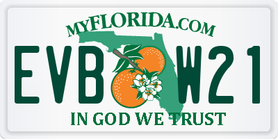 FL license plate EVBW21
