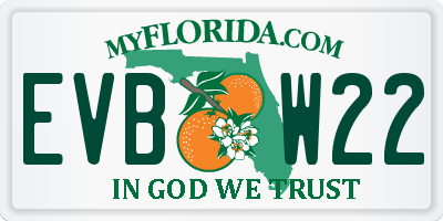 FL license plate EVBW22