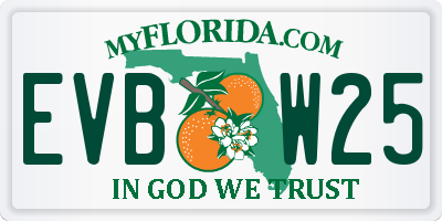 FL license plate EVBW25