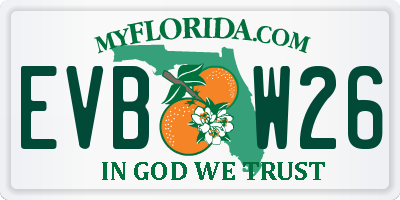FL license plate EVBW26