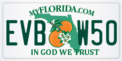 FL license plate EVBW50