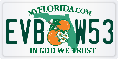 FL license plate EVBW53