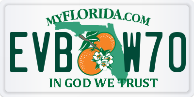 FL license plate EVBW70