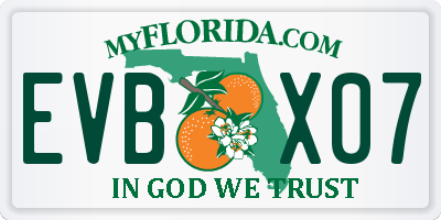 FL license plate EVBX07