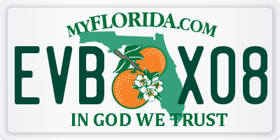 FL license plate EVBX08