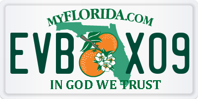 FL license plate EVBX09