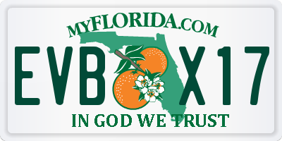 FL license plate EVBX17