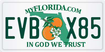 FL license plate EVBX85