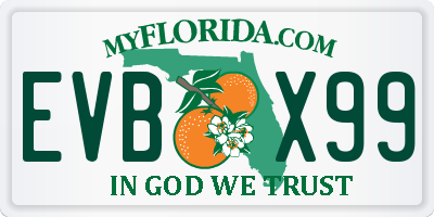 FL license plate EVBX99