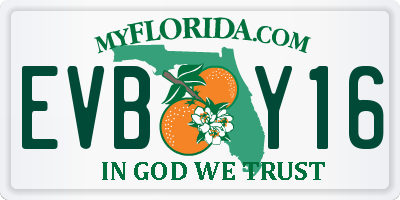 FL license plate EVBY16