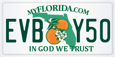FL license plate EVBY50