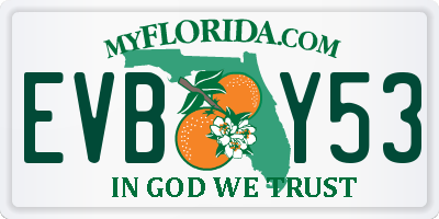 FL license plate EVBY53