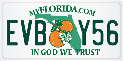 FL license plate EVBY56