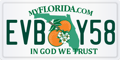 FL license plate EVBY58