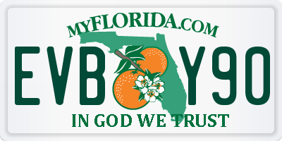 FL license plate EVBY90