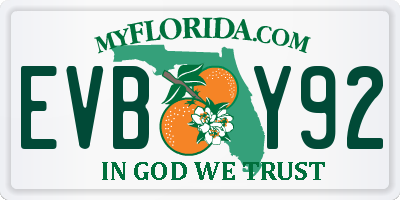 FL license plate EVBY92