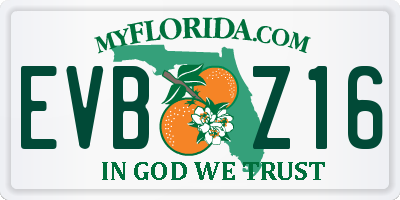 FL license plate EVBZ16