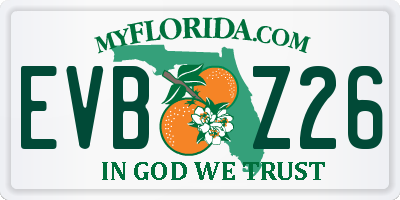 FL license plate EVBZ26