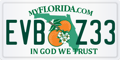 FL license plate EVBZ33