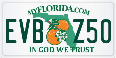 FL license plate EVBZ50