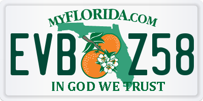 FL license plate EVBZ58