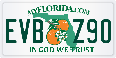 FL license plate EVBZ90