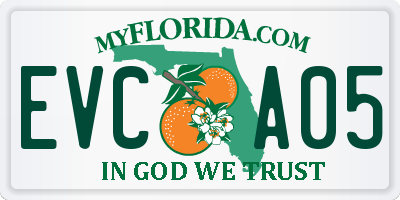 FL license plate EVCA05