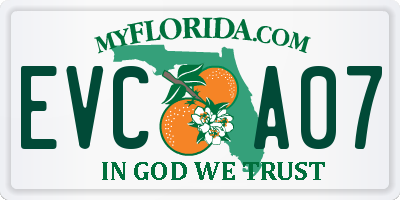FL license plate EVCA07