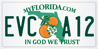 FL license plate EVCA12