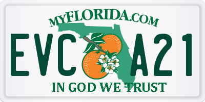 FL license plate EVCA21
