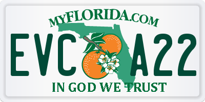 FL license plate EVCA22