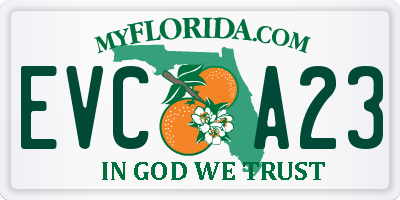 FL license plate EVCA23