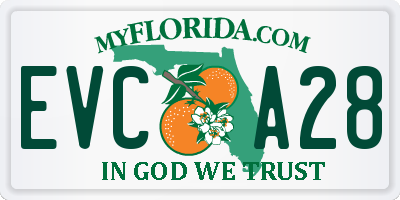 FL license plate EVCA28